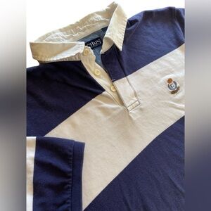 Chaps Striped Rugby Polo Men’s XXL White Navy Red Preppy Prep Summer Spring 90s